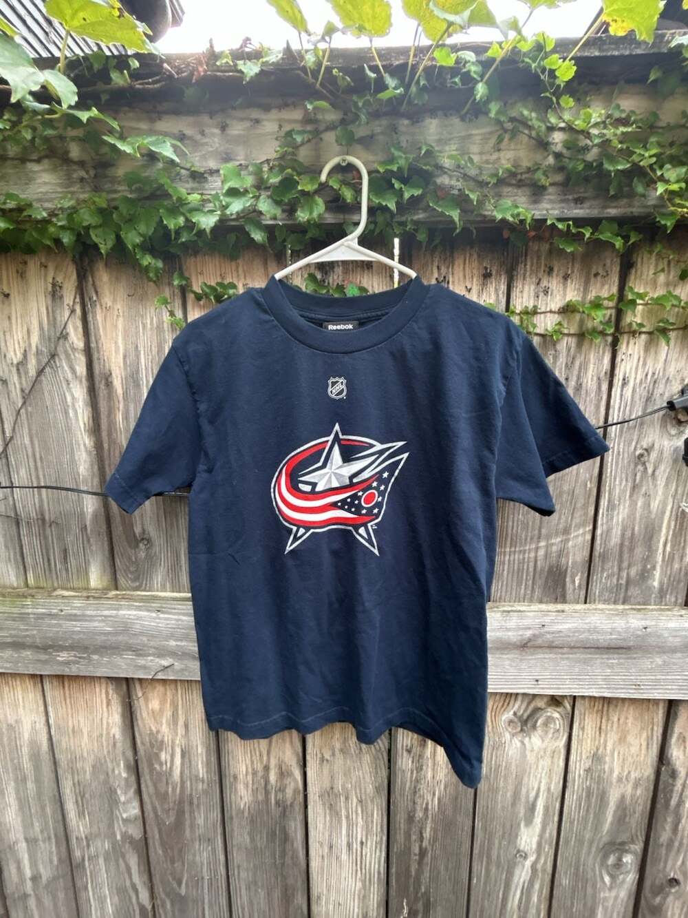 Reebok Columbus Blue Jackets Rick Nash 61 T-Shirt Kids Size L Navy Blue NHL